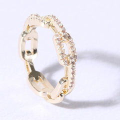 Chain Link Cubic Zirconia Eternity Rings