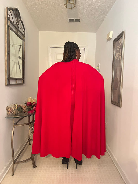CAPED RED DRESS "SILVIA'S RED"