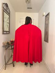 CAPED RED DRESS "SILVIA'S RED"