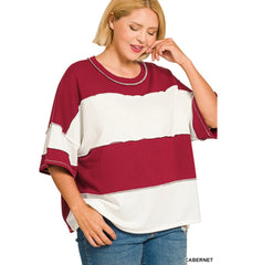 Plus Color Block Top