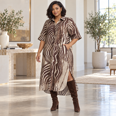 Abstract Zebra Print Dress