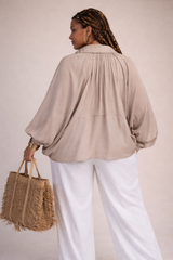 Oversized Taupe Bomber Jacket/Top