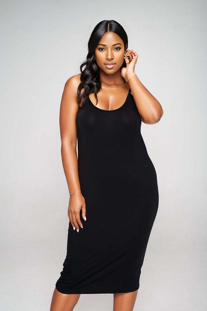 PLUS SIZE CAMI MIDI DRESS