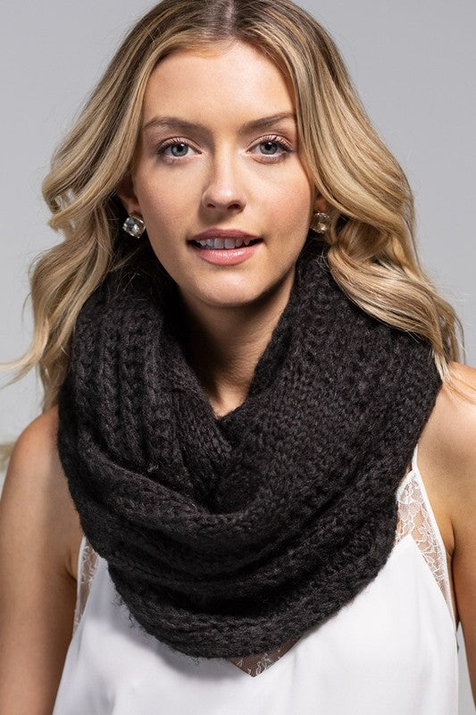 CABLE KNIT INFINITY SCARF