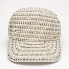 Pearls & Rhinestone Statement Cap