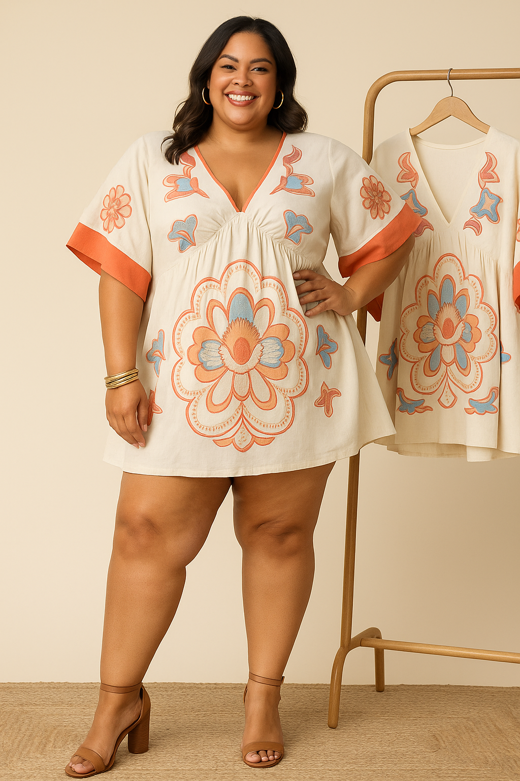 Embroidered Boho Mini Dress
