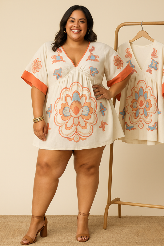 Embroidered Boho Mini Dress