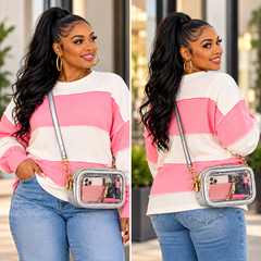 Pretty in Pink French Terry Color Block Top
