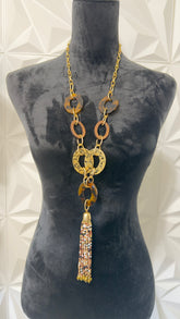 Tortoise and Seed Bead Necklace