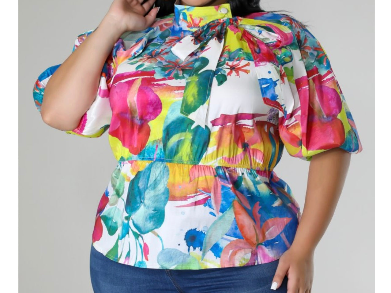 PLUS SIZE FLORAL TOP