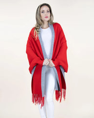 Red Shawl with Sleeves