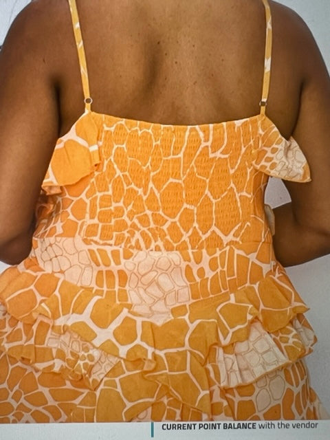 PLUS SIZE  ORANGE RUFFLE MAXI DRESS