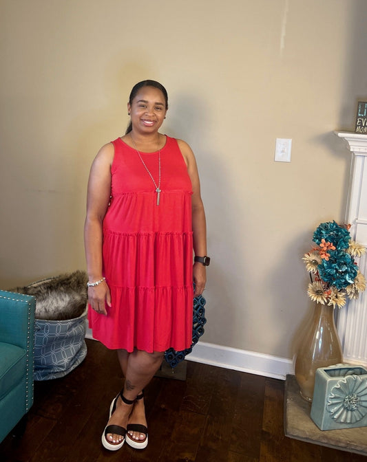 Sleeveless Tiered Short  Dress
