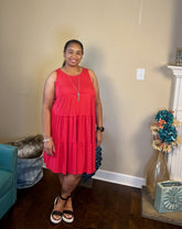 Sleeveless Tiered Short Dress