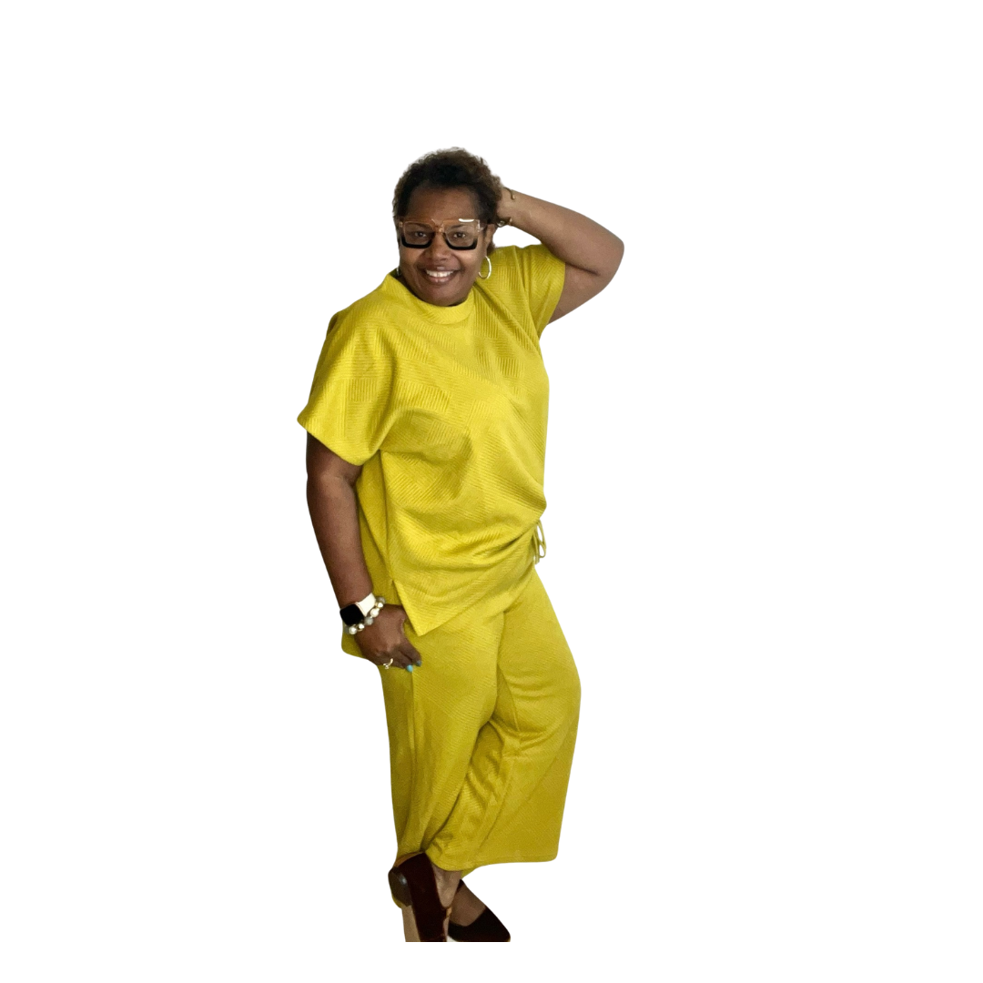 “Golden Hour” Textured Cropped Luxe Set