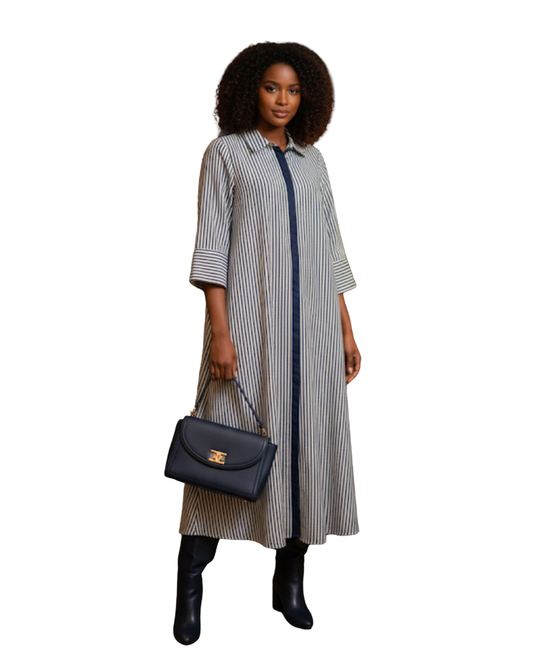 The Effortlessly Chic Striped Midi Dress