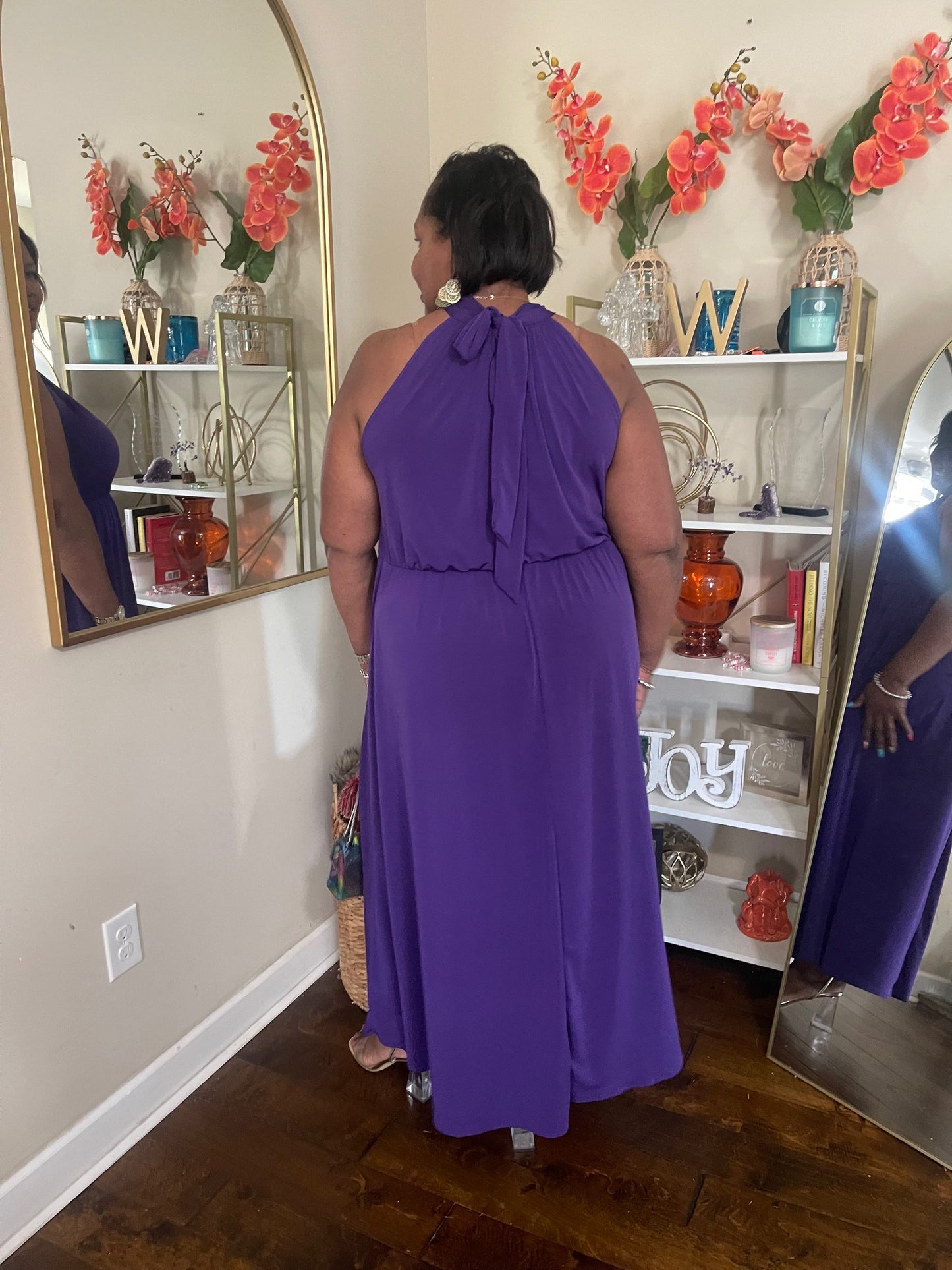 Plus Halter Neck Maxi Dress