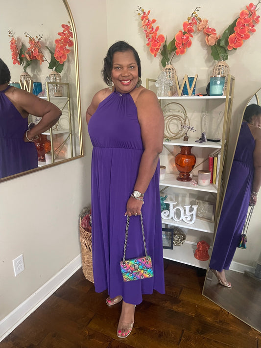 Plus Halter Neck Maxi Dress