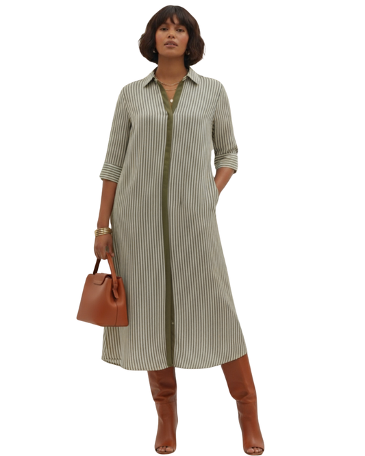 The Effortlessly Chic Striped Midi Dress
