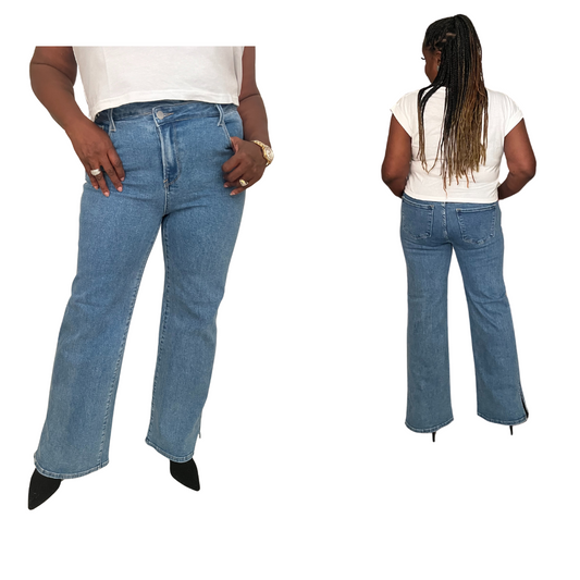 MID RISE CROSS OVER JEANS