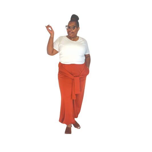 PLUS DRESSY JOGGER PANT WITH TIE