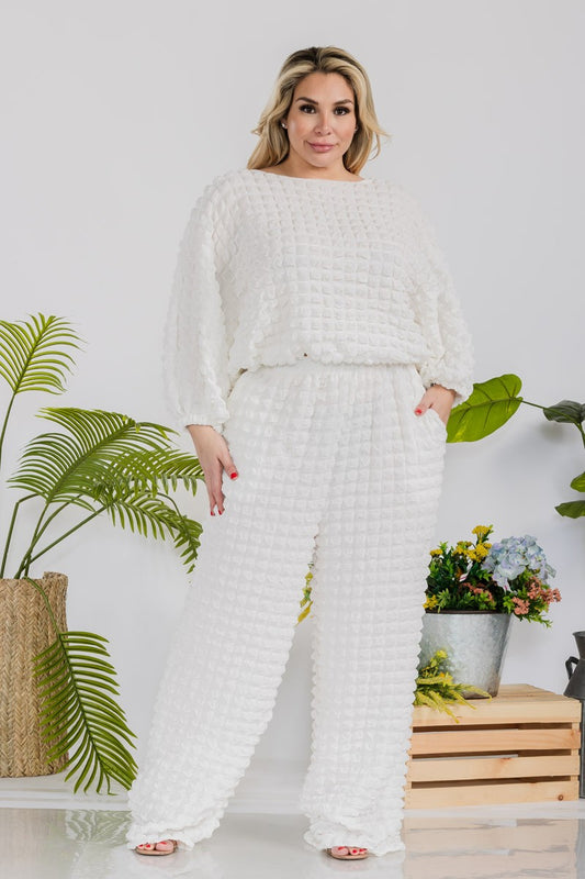 BUBBLE TEXTURED 2 PIECE SET