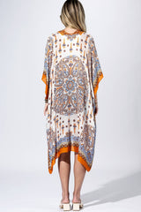 Orange Peel Paisley Border Kimono