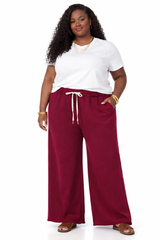 PLUS FRENCH TERRY RAW EDGE HEM PANTS