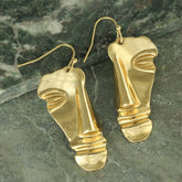 Ancient Art Gold Face Sculpture Earrings (Ships August 10th)