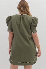 Plus Mini Puff Sleeve Dress