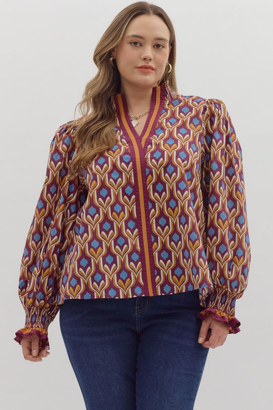 GEOMETRIC PRINT TOP