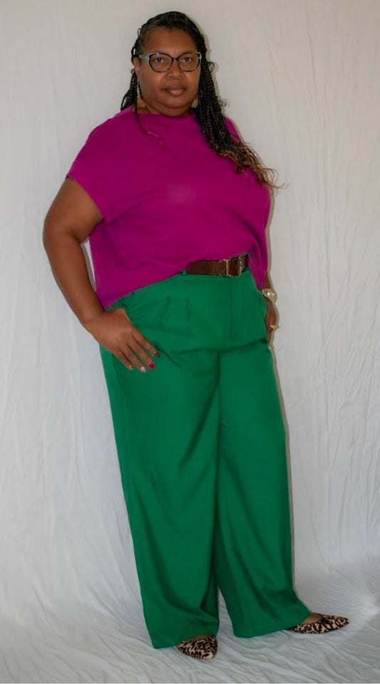PLEATED WIDE LEG PANT