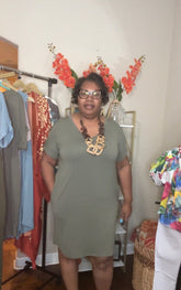 ROLLED SLEEVE T-SHIRT DRESS