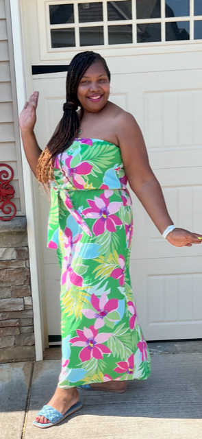 PLUS SIZE MULTI PRINT FLORAL MAXI DRESS