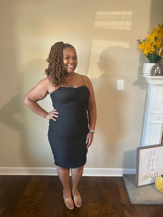 PLUS SIZE BLACK COCKTAIL DRESS