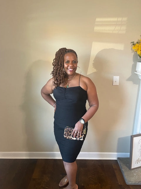 PLUS SIZE BLACK COCKTAIL DRESS