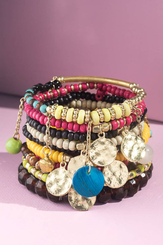 Multi Layered Mixed Beads Bracelet