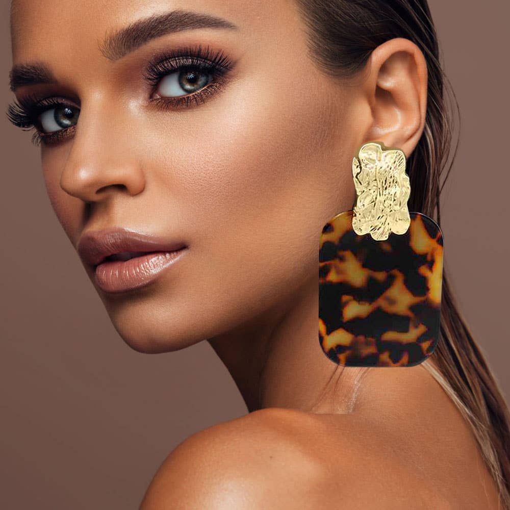 Oversized Patterned  Doorknocker Earrings
