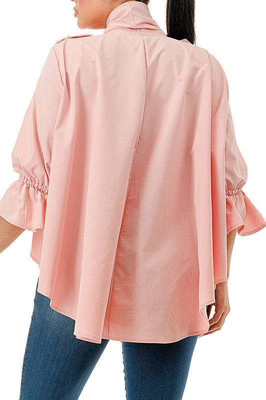 Large Bow Pink Blouse