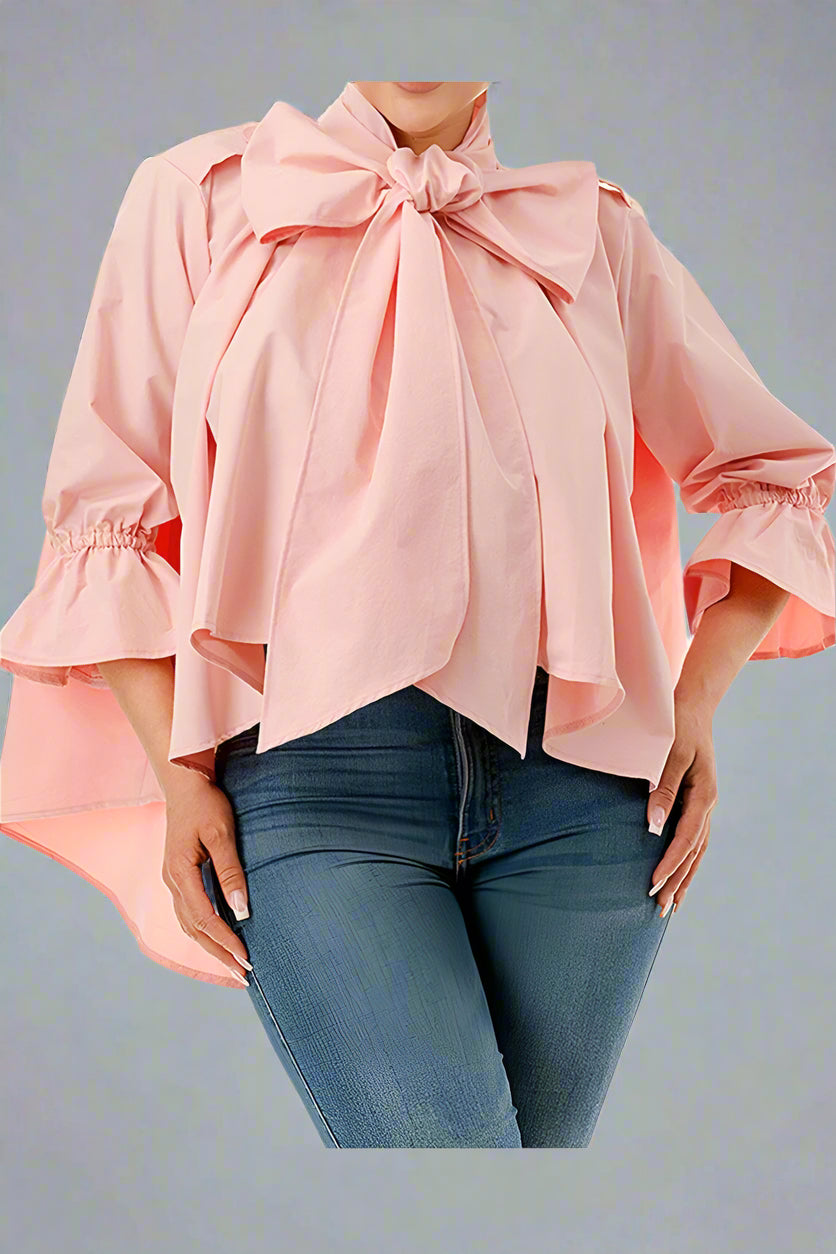 Large Bow Pink Blouse