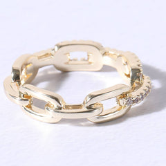 Chain Link Cubic Zirconia Eternity Rings