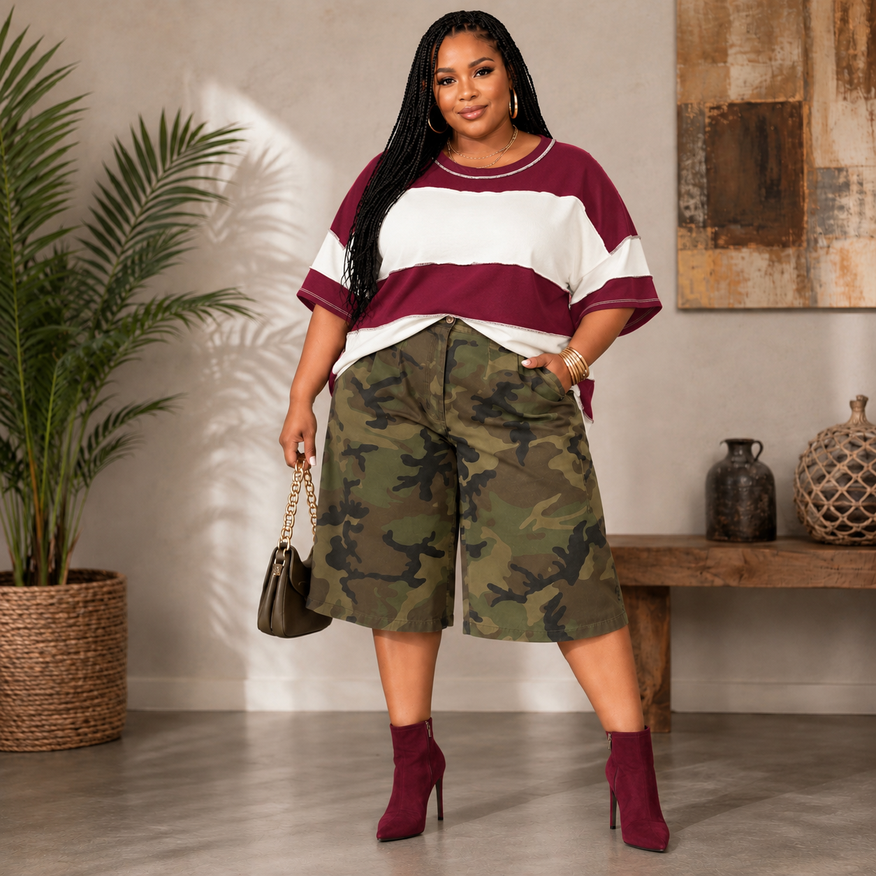 Plus Color Block Top