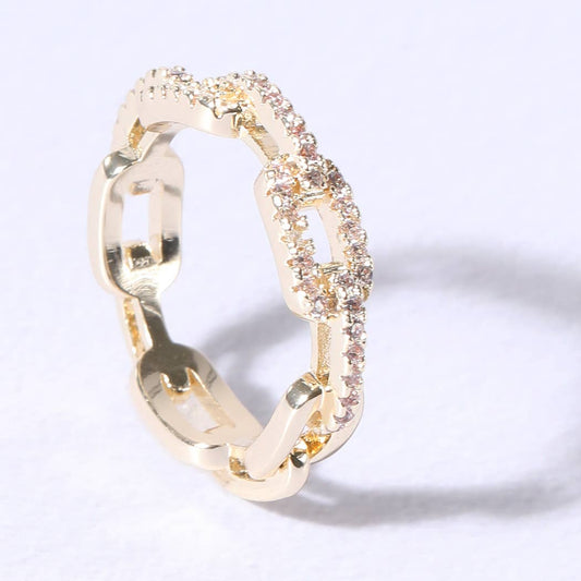 Chain Link Cubic Zirconia Eternity Rings