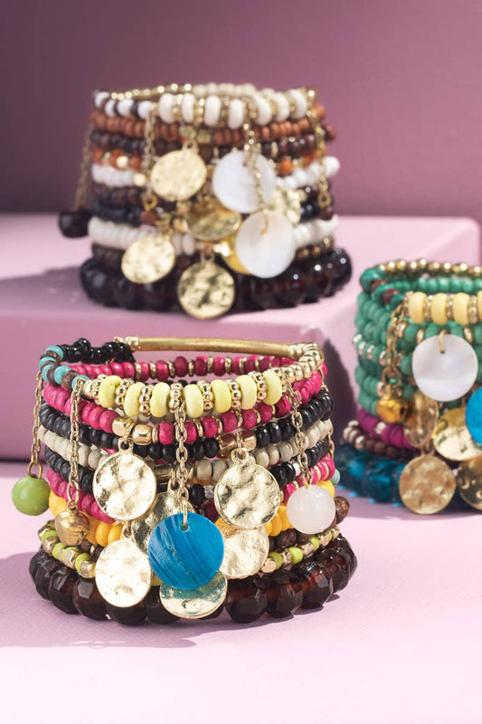 Multi Layered Mixed Beads Bracelet