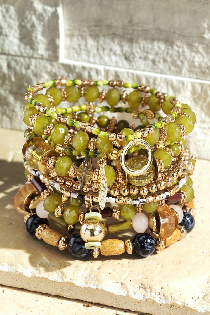 11-in-1 Multi Layered Mixed Beads Bracelet