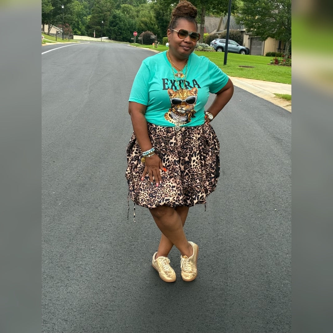 LEOPARD PRINT BUBBLE SKIRT