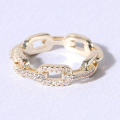 Chain Link Cubic Zirconia Eternity Rings
