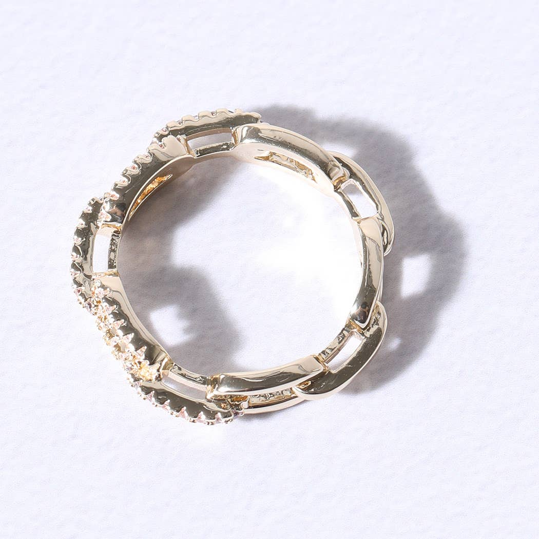 Chain Link Cubic Zirconia Eternity Rings