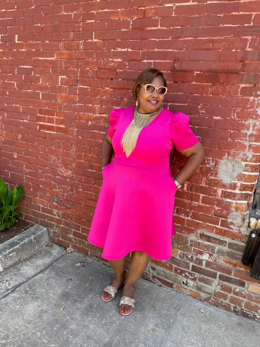 Fit and Flair Scuba Dress