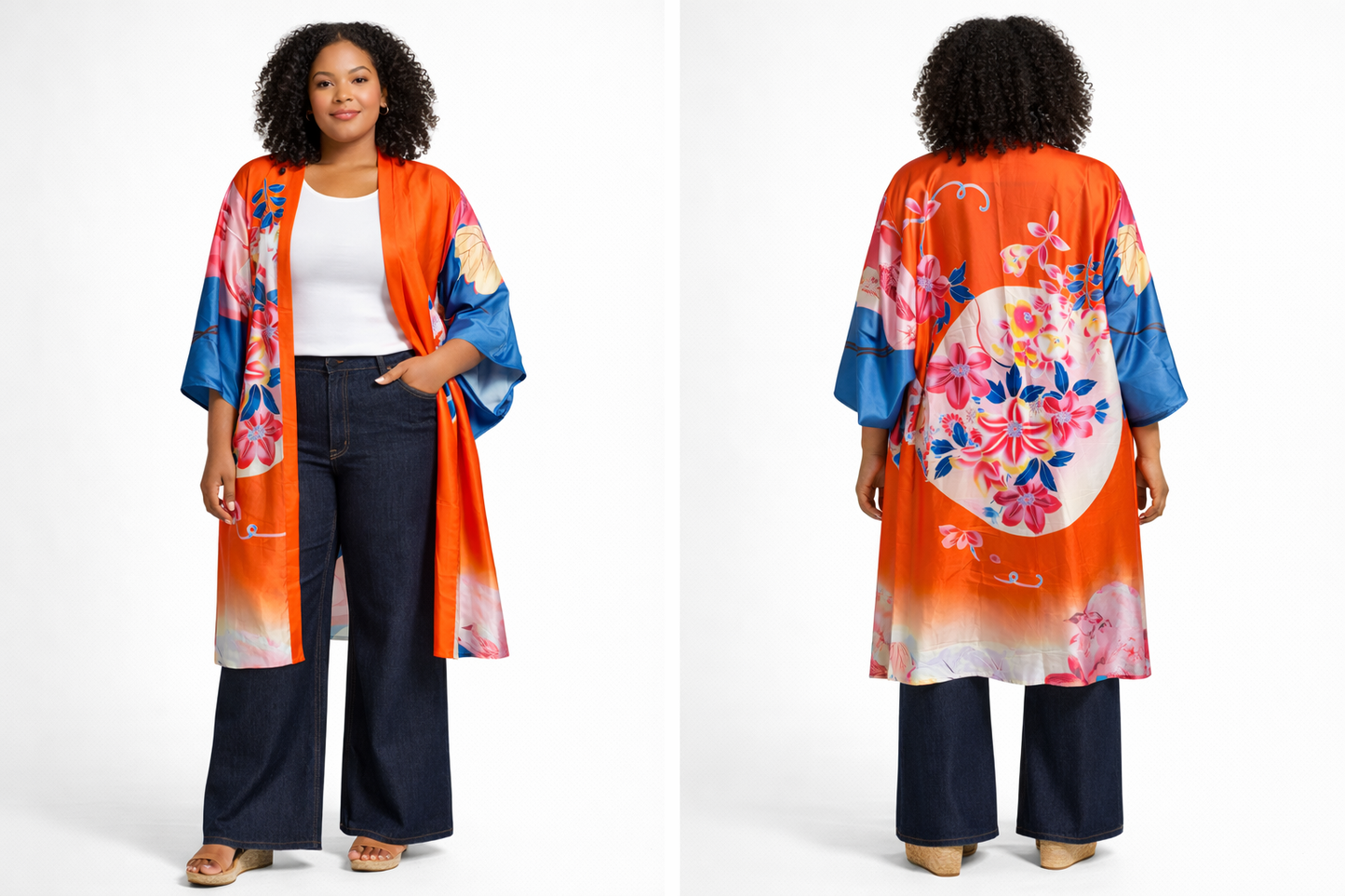 Orange/Pink Multi Island Glow Kimono